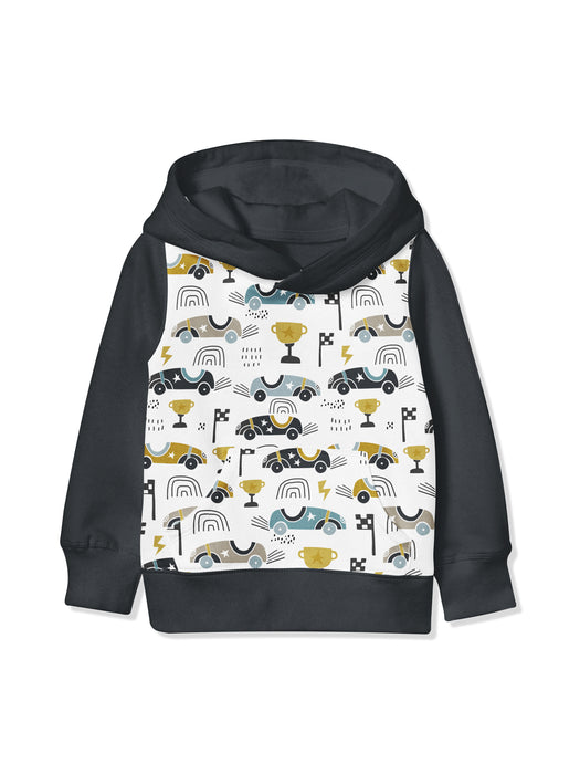 HOODY - BLACK WITH VINTAGE CARS  AW21 - BABAFISHEES