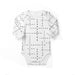 CLASSIC ONESIE - LS - WHITE WITH BLACK DASH LINES - BABAFISHEES