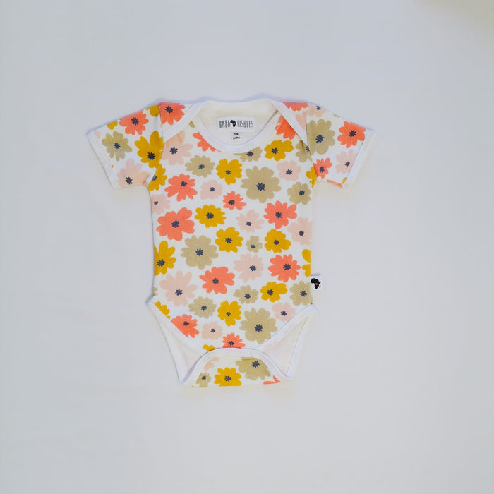 CLASSIC ONESIE SS - SS - 60'S CUT FLOWER - BABAFISHEES