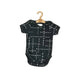 CLASSIC ONESIE - SS - BLACK WITH WHITE DASH LINES - BABAFISHEES