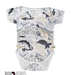 A soft, high-quality long sleeve cotton classic onesie featuring colourful illustrations of sea animals including dolphins, turtles and fish, with different types of coral scattered throughout the design.