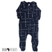 FOOTY ROMPER - BLACK WITH WHITE DASH LINES - BABAFISHEES
