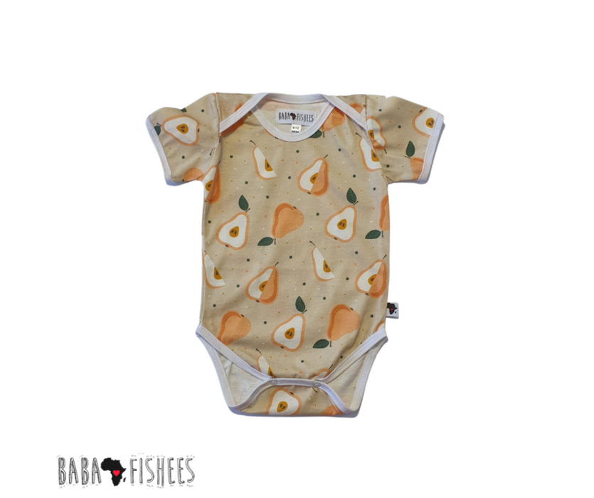 CLASSIC ONESIE SS - PEACHY PEARS - BABAFISHEES